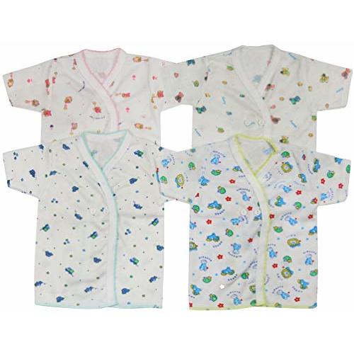 ToBeInStyle Babies' 4 Pack Relaxed Fit Short or Long Sleeve Button Up Kimono Tee Swaddle Shirt
