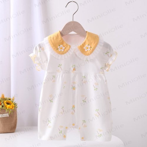 Baby Flower Sleeveless Ruffle Romper