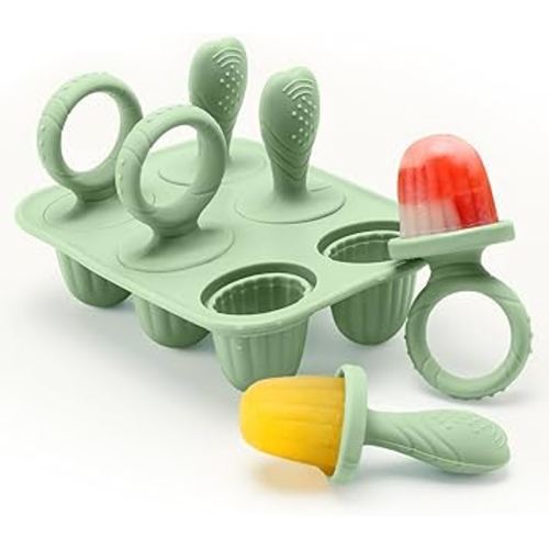 Silicone Toddlers Popsicle Molds with Sticks, Mini Popsicles Molds for Baby Breastmilk Popsicle Molds for Teething Relief, Frozen Treats Maker Popsicle Maker Ice Pop Mold for Babies Kids