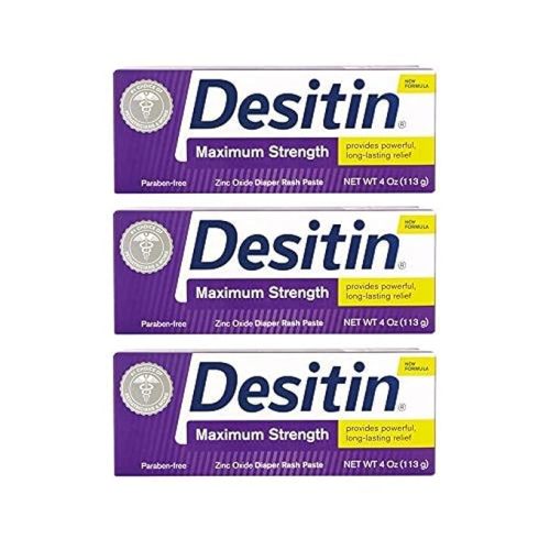 Desitin Maximum Strength Diaper Rash Paste 4 oz tube (Pack of 3) - 4 Ounce (Pack of 3)