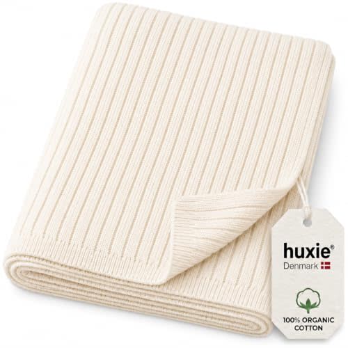 Receiving Blankets, 100% Organic Cotton Knit, Newborn Baby Swaddle | GOTS-certified, soft breathable layer for stroller, car seat & nursery, shower gift