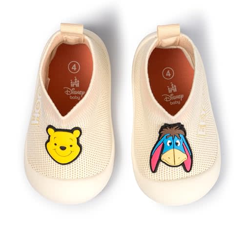 Disney Sock Top Shoes for Babies and Toddlers - Comfortable Minnie Mouse and Winnie The Pooh Baby Sock Shoes for Everyday Wear