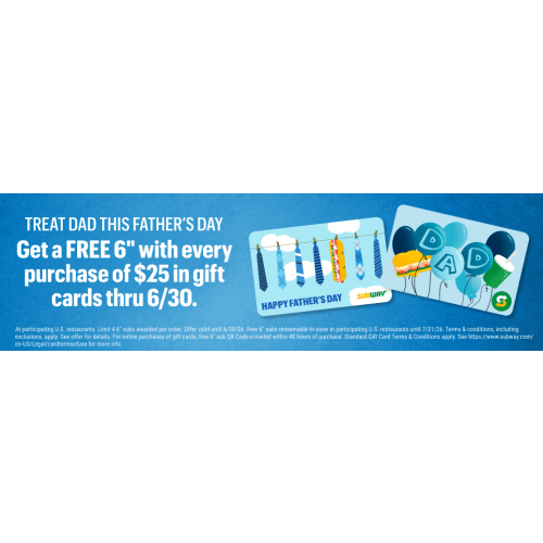 Subway Gift Cards