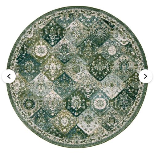 Green 6' x 6' Madeline Round Rug | Rugs.com