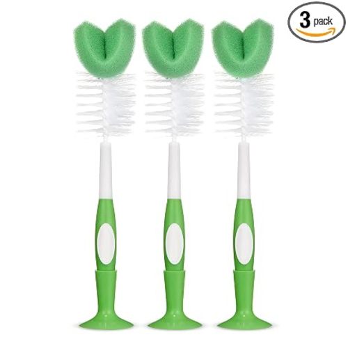 Amazon Basics Bottle Brush (Pack of 3), White (Previously Mama Bear)