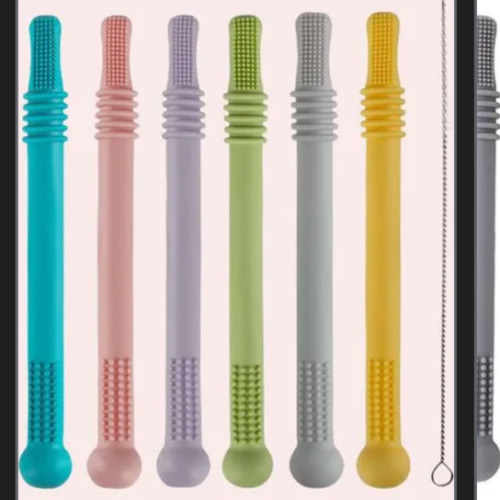Hollow Teether Tube Chew Straw Sensory Toy – sunlovekids
