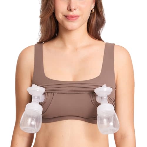 MOMANDA Pumping Bra Longline Square Neck Sleeveless Maternity Workout Tank Tops for Women