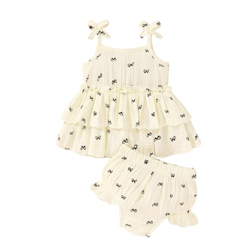 Happy Town Baby Girl Clothes Summer Infant Outfits Sleeveless Tank Tops Newborn Shorts Set Bloomers Toddler Shirt