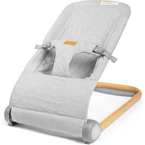 Baby Bouncer Seat, Breathable Fabric Infant Bouncer, Portable Bouncer Seat for Babies 0-6 Months, Infant Bouncy Seat for Baby Boys and Girls