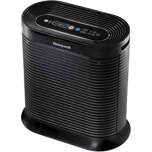 Honeywell HPA-250 Bluetooth Smart True HEPA Air Purifier, Airborne Allergen Reducer for Large Rooms (310 sq ft), Black - Wildfire/Smoke, Pollen, Pet Dander, and Dust Air Purifier