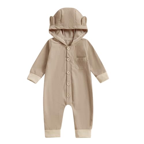 Thorn Tree Newborn Baby Girl Boy Hooded Romper Unisex Baby Knitted Jumpsuit Infant Kids Solid Outfits Baby Girl Boy Jumpsuit