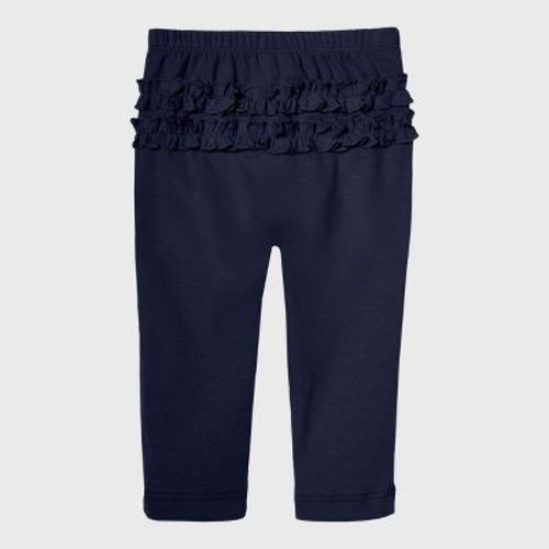 City Threads USA-Made Baby Ruffle Butt Soft Cotton Leggings | Navy - 0/3M