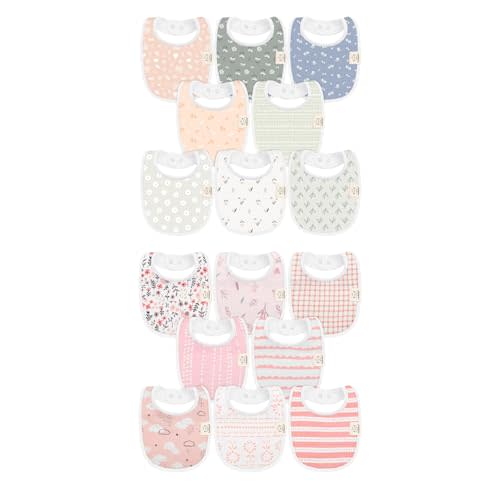 KeaBabies 8-Pack Baby Bibs for Boys, Girls - Soft Cotton Drooling and Teething Bibs for Baby Girl & Boy, Extra Absorbent, Easy to Clean & Put On for Toddler, Newborn, Infant 0-24 Months