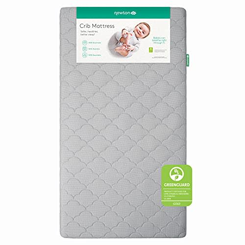 Newton Baby Crib Mattress and Toddler Bed - 100% Breathable, Babies Can Breathe Right Through It, 100% Washable, Non-Toxic, Better Than Organic - Removable Cover -Deluxe 5.5" Thick - Grey