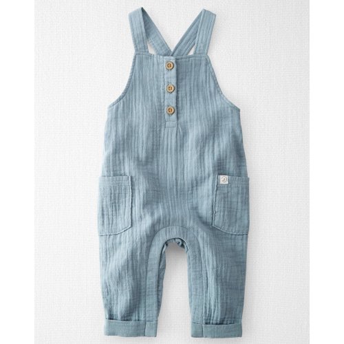 Baby Organic Cotton Gauze Overalls in Blue - Little Planet | Carter's
