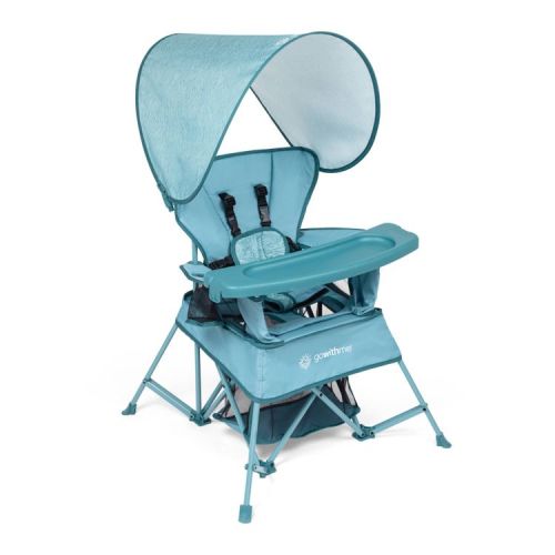 Baby Delight Go With Me Venture Deluxe Portable Chair - Blue Wave: Folds For Easy Transport, Travel Bag, 5-Point Harness