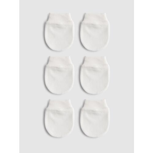 0-6mths | 3pk Pure Cotton Newborn Scratch Mitts