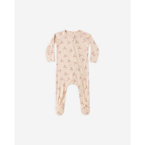 Bamboo Zip Footie || Reindeer – Quincy Mae