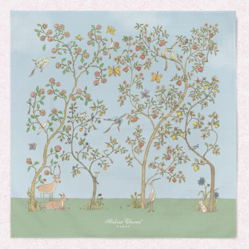 Swaddle, Carré - In Bloom Blue