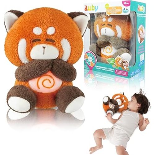 auby Soothe n’ Cuddle Panda Baby Soothing Toy - White Noise Machine & Lullabies, Plush Comfort with Rhythmic Breathing, Removable Sound Box for Easy Wash, Newborn Gift