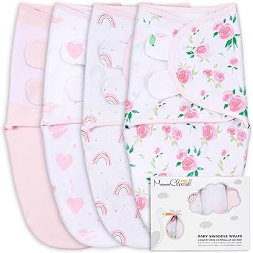 Mama Cheetah Baby Swaddle Sack, Organic Swaddling Blanket, Newborn Swaddle Sleep Sacks, Adjustable Infant Swaddle Wrap, Easy Swaddles for Boy Girl 0-3 Month