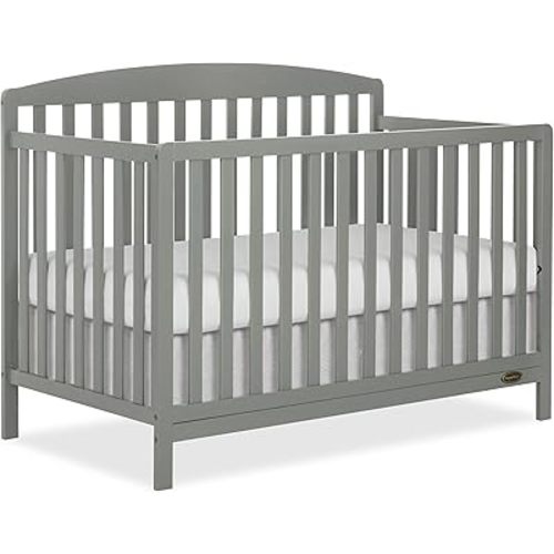 Dream On Me Odelle 5-in-1 Convertible Full-Size Baby Crib in Sea Grass, GreenGuard Gold & BSA Converts to Toddler, Day & Full-Size Bed, Sustainable Pinewood, 3 Mattress Heights