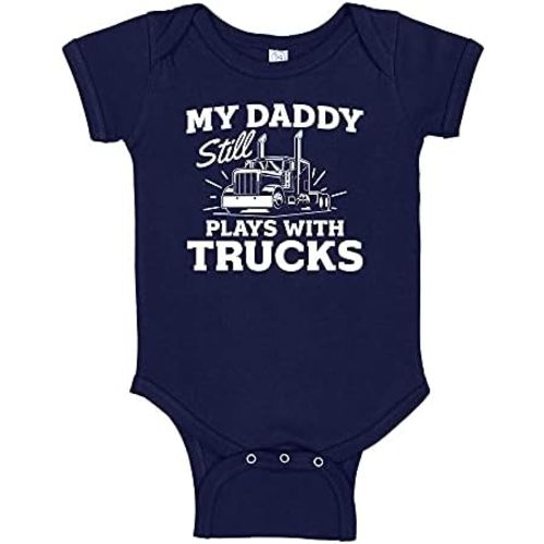 My Daddy Still Plays with Trucks Baby Bodysuit One Piece or Toddler T-Shirt Cute Trucker Baby Clothes