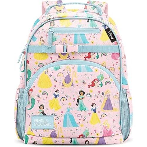 Simple Modern Medium Disney Toddler Backpack for School Girls and Boys | Kindergarten Elementary Kids Backpack | Fletcher Collection | Kids - 15" tall | Princess Rainbows