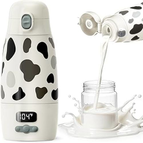 Portable Baby Bottle Warmer for Travel - Ultra-Fast Heating & Charging, 17.5oz Large Capacity, Extended Battery Life On-The-Go for Baby Essentials