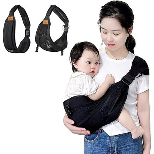 Baby Sling Carrier,Toddler Carrier,Baby Carrier Newborn to Toddler,Adjustable Non-Slip Hip Seat Carrier 10-45lbs(Black,Mesh)
