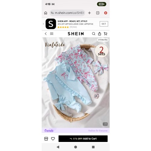 SHEIN Vintaside Kids 2-Piece Baby Girls Footed Romper Set With Headband,Light Pink,Autumn,Cute,Family Matching Floral Print Long Sleeve Pajamas Newborn Toddler Sleepwear | SHEIN USA