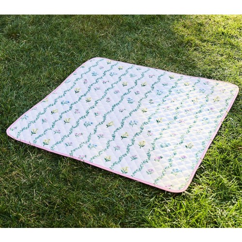 Pastel Stripe Floral All Weather Playmat