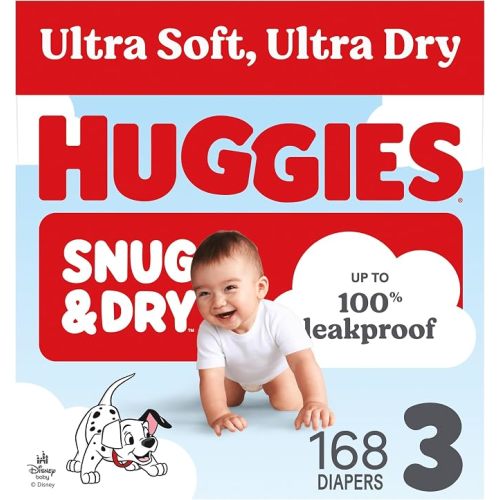 Huggies Snug & Dry Diapers Size 3, 168 Count