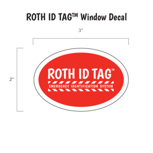 ROTH ID TAG™ Window Decal - ROTH ID TAG | Emergency Contact Identification Systems