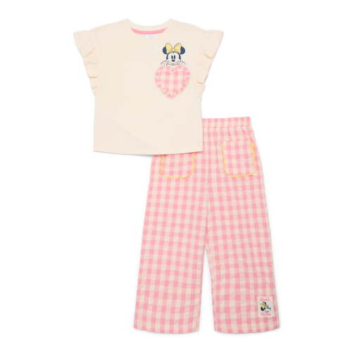 Minnie Mouse Toddler Girls Ruffle Graphic Tee and Pants Set, 2-Piece, Sizes 12M-5T