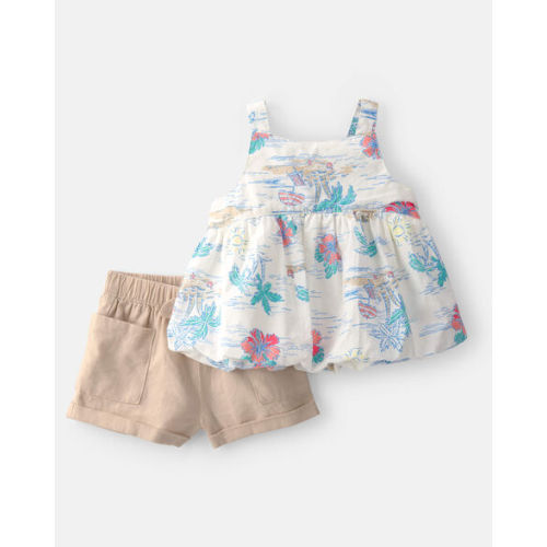 Baby Girl 2-Piece Tropical Beach Sleeveless Top & Short Set | Carter's