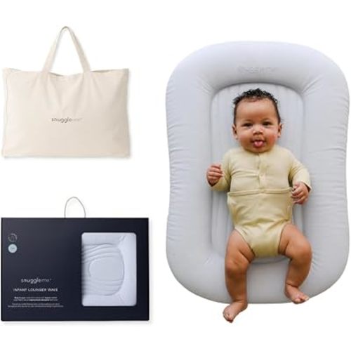 Snuggle Me Wave Organic Infant Baby Lounger, Ergonomic CSPS Compliant Nest (Sky)