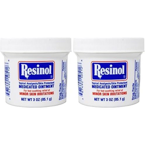 Resinol Medicated Ointment For Itch Relief And Protection Of Skin Rashes and Irritations,3 Ounce Jar,(Pack of 2)