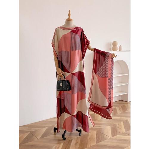 Women's Colorblock Print Long Scarf & Poncho Set, Casual Sof - TikTok Shop