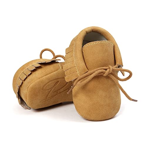 CENCIRILY Infant Baby Fringe Moccasin Slipper Boys Girls Tassel Suede Leather Toddler Sneakers Soft Sole First Walking Loafers Crib Shoes