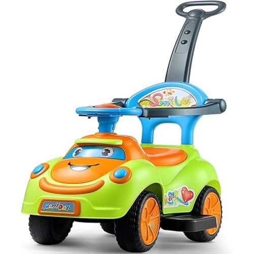 VEVOR Ride On Push Car, Push Car for Toddler 19 to 36 Months, Around Buggy with Guardrails, Handle & Under-seat Storage, 55 lbs Load Capacity, Foot-to-Floor Walker for Boys Girls, Green