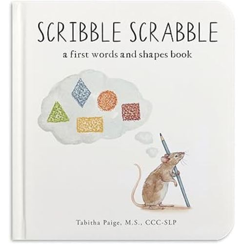 Scribble Scrabble: A Board Book of First Words and Shapes for Growing Minds (A Wishy Washy Sequel) (Tabitha Paige Children's Book Series)
