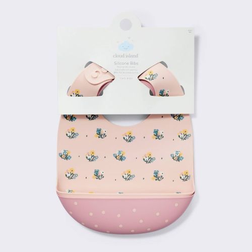 Silicone Bibs - 2pk - Flowers/Dots - Cloud Island™