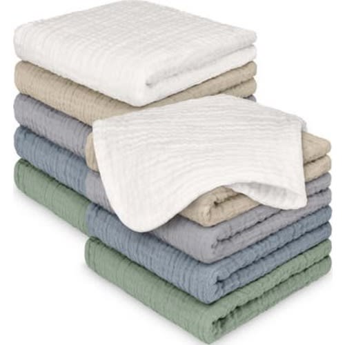 10-Pack Lyra Muslin Baby Washcloths