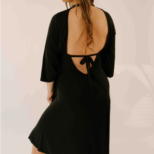 Lila Labor & Postpartum Gown in Black