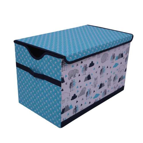 Bacati – Toy Chest Woodlands Animals Aqua/Navy/Grey