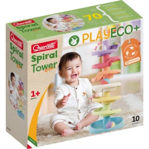 Playeco+ Spiral Tower Evo 10Pc Ball Run W/ Sound, Stacking Tower