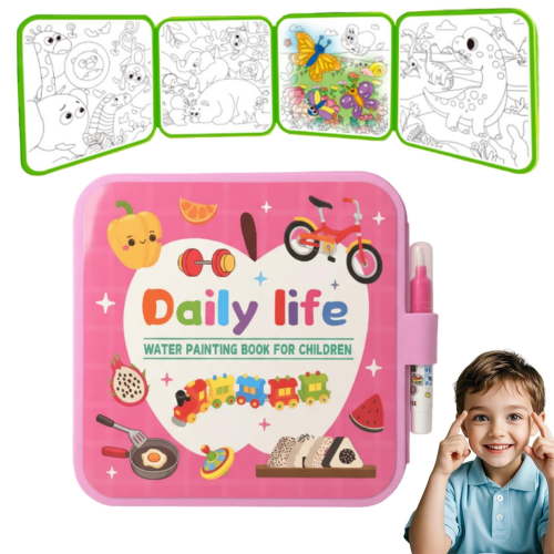 Water Coloring Book Under $5! Yannianjz Reusable Water Painting Pad, Magic Water Reveal Art Activity, No Mess Travel Art Set, Educational Toy forChildren, Portable Activity Pad