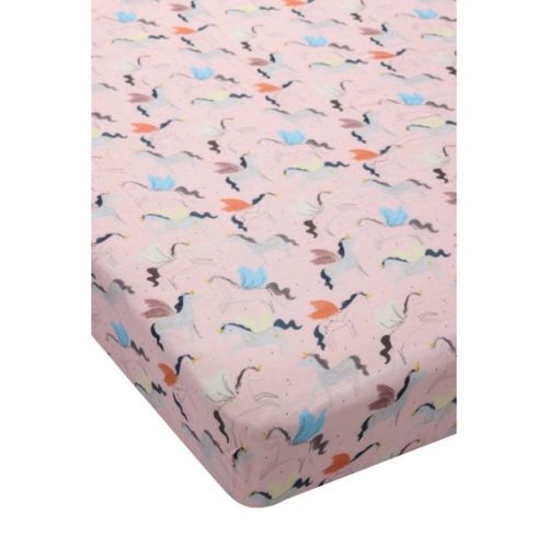 Loulou Lollipop Muslin Fitted Crib Sheet - Unicorn Ballet