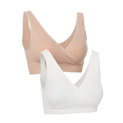 Ingrid & Isabel For Every Belly Women's Maternity & Nursing Seamless Crossover Bra, 2-Pack, SizesXS-4XL